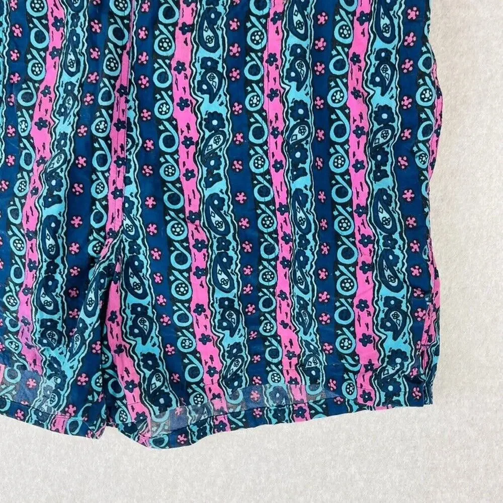 Winners Men Sz Large Vintage Swim‎ Trunks Lined Pockets Blue Abstract